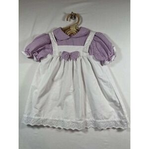 Sweet Treasures Vintage Baby Girl Purple Gingham Eyelet Lace Dress 18 Months